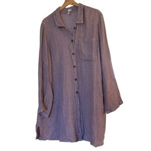 Kleen Linen Button Down Top Sz M